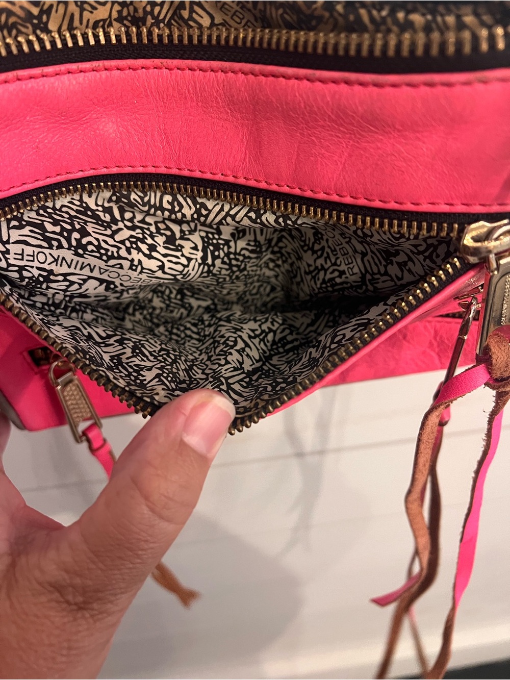 Y2K Women's Hot Pink Crossbody Bag with Chain Strap - Picture 10 of 11